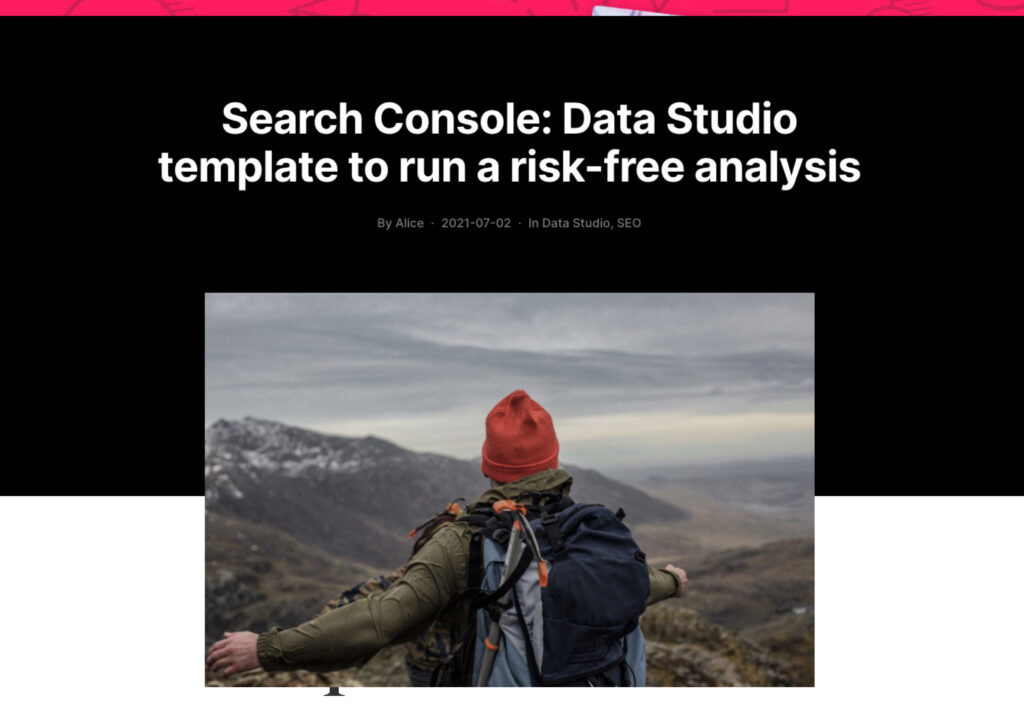 Search Console: Data Studio template to run a risk-free analysis